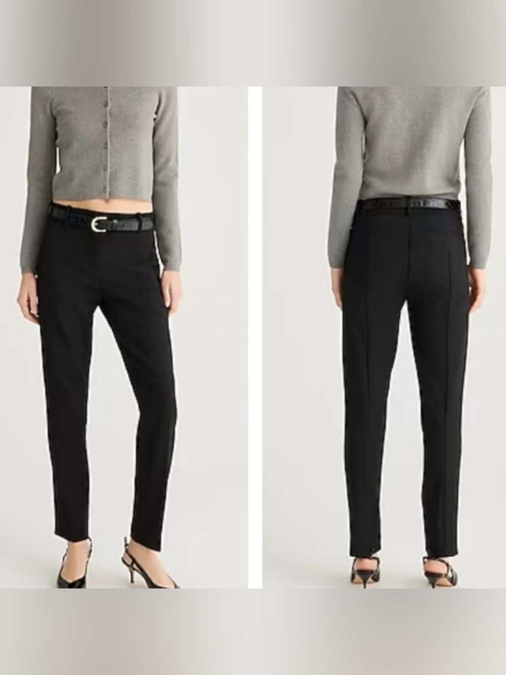 J. Crew 365 Cameron black slim ankle pants stretch classic capsule monochrome 6